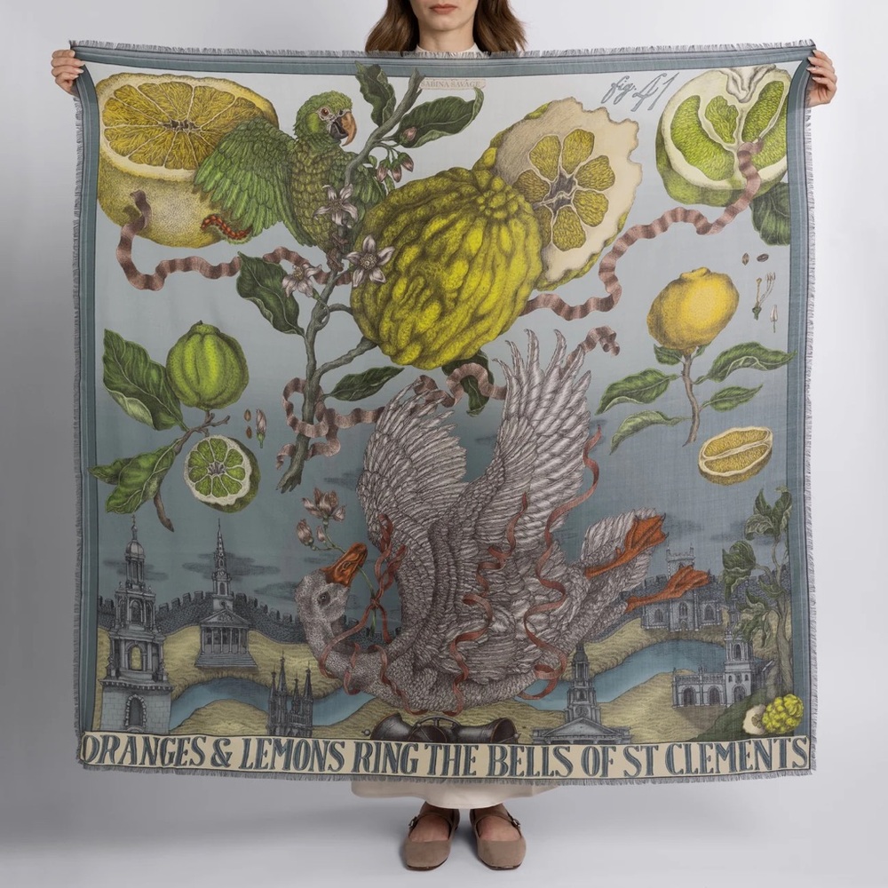 Oranges & Lemons Illustrated Scarf